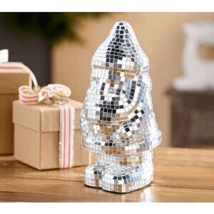 Fierce Christmas Home Decor Discoball Santa	Silver 8-1/2" x 4-1/4" x 4-1/4" New